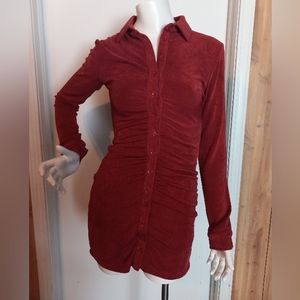 Olivaceous Ruched Dress Size Small